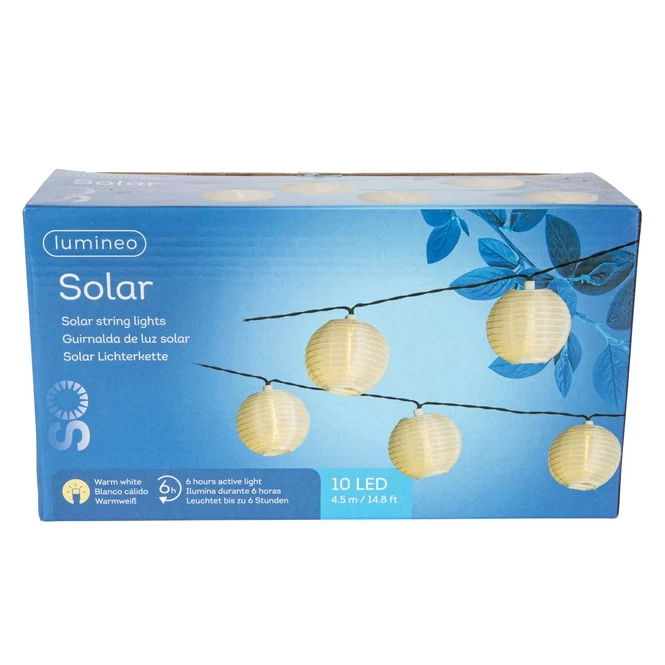 10er LED-Solarlichterkette - Lampions - Ca. 4,5 M 4 10er LED-Solarlichterkette - Lampions - Ca. 4,5 M – Bild 4
