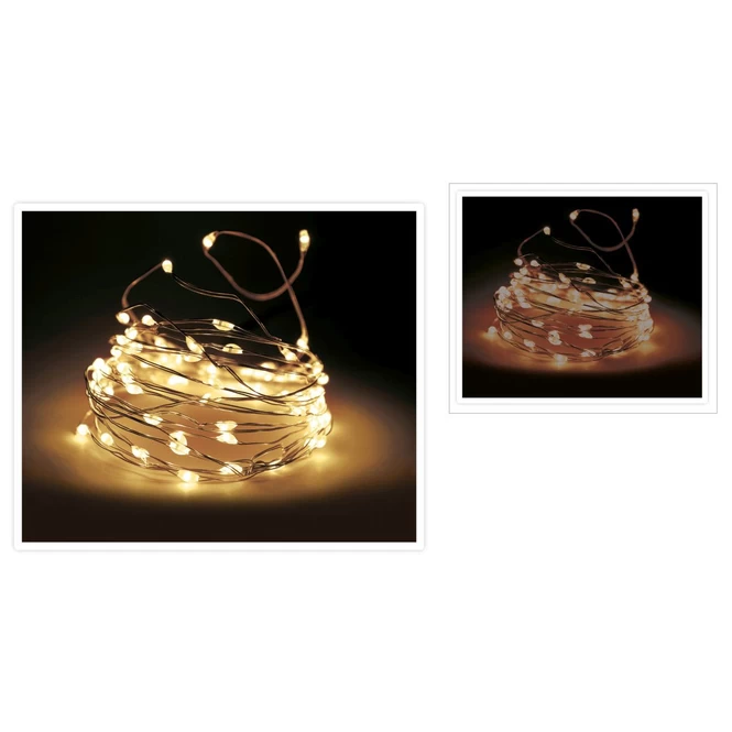 20er LED-Lichterdraht - Warmweiß - 1 M - Verschiedene Farben 2 20er LED-Lichterdraht - Warmweiß - 1 M - Verschiedene Farben – Bild 2