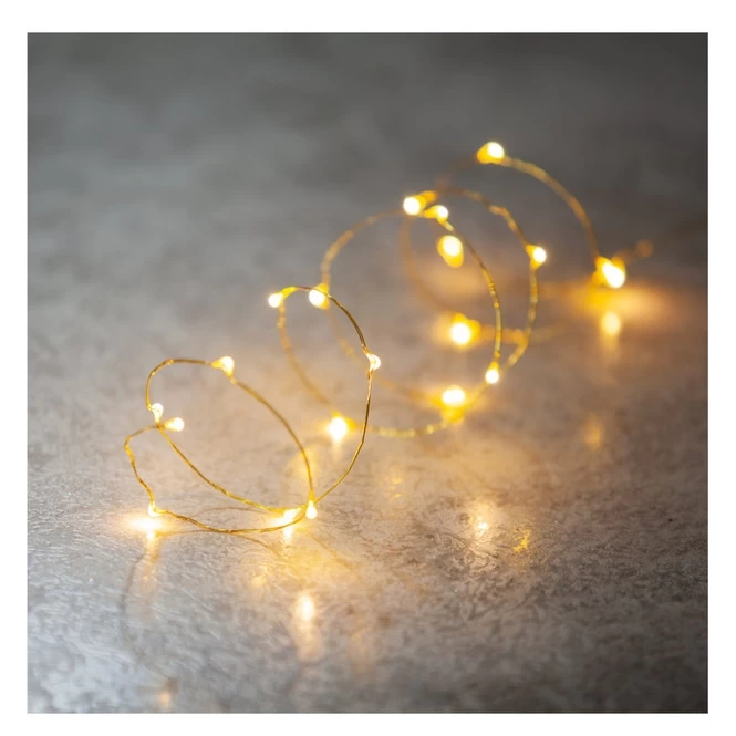 20er LED-Lichterdraht - Warmweiß - 1 M - Verschiedene Farben 1 20er LED-Lichterdraht - Warmweiß - 1 M - Verschiedene Farben