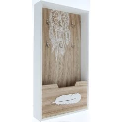 Schlüsselkasten - Aus Holz - 25 X 6,5 X 45 Cm