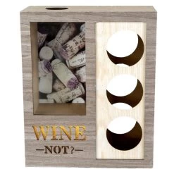LED-Weinflaschenhalter - Aus Holz - Ca. 28 X 12,5 X 34 Cm
