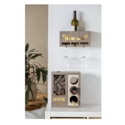 LED-Weinflaschenhalter - Aus Holz - Ca. 28 X 12,5 X 34 Cm -Keeeper Store 200947 3