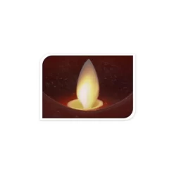 LED-Kerze - Aus Echtwachs - Ca. 7,5 X 12 Cm - Dunkelrot