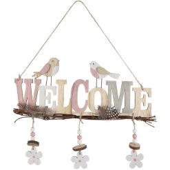 Dekohänger - Welcome - Aus Holz - Ca. 35 X 2,5 X 39,5 Cm
