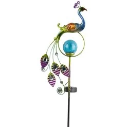 LED-Solarstecker - Pfau - 15,5 X 6 X 109 Cm