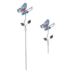 Pflanzenstecker - Schmetterling - Ca. 14 X 8 X 71 Cm - Blau