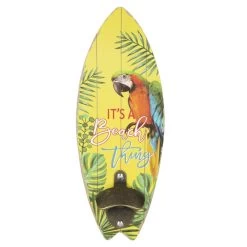 Wanddeko - Surfbrett - Aus Holz - Ca. 10 X 1 X 30 Cm - Papagei