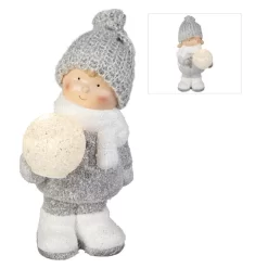 Winterkind - Aus Terrakotta - Ca. 12,5 X 11,5 X 23 Cm - 1 Stück