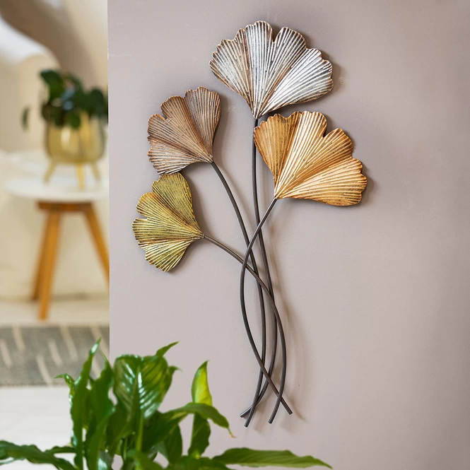 Wanddeko - Gingkoblätter - Ca. 42 X 2 X 68,5 Cm 1 Wanddeko - Gingkoblätter - Ca. 42 X 2 X 68,5 Cm