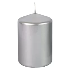 Stumpenkerze - Ca. 7 X 10 Cm - Silber