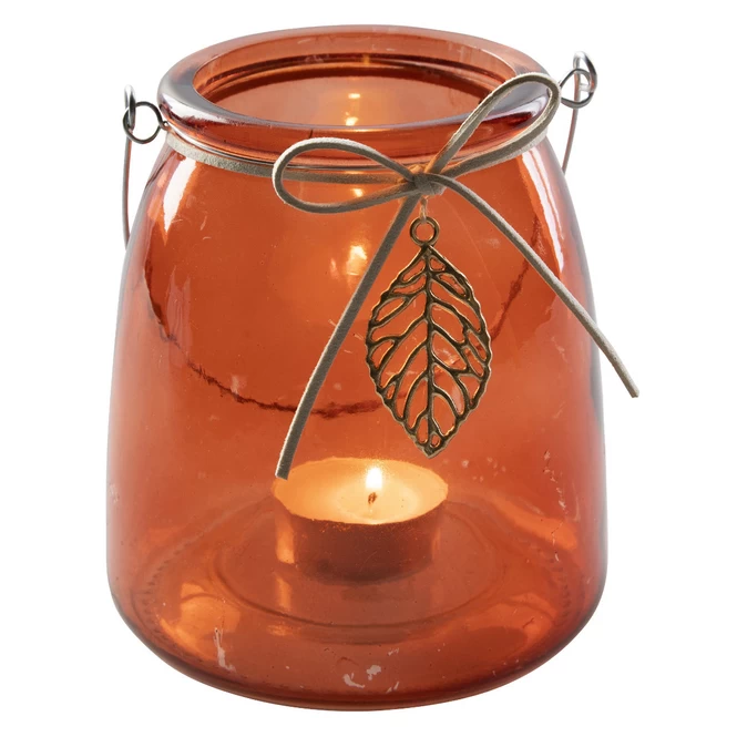 Teelichtglas - Blatt - Ca. 11 X 13 Cm 1 Teelichtglas - Blatt - Ca. 11 X 13 Cm