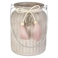 Windlicht - Federn - Aus Glas - Ca. 11 X 14,5 Cm -Keeeper Store 229872 1