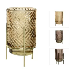 Teelichtglas - Ca. 9 X 15,5 Cm - 1 Stück - Braun -Keeeper Store 230015 8720093381238 kaemingk teelichthalter auf fuss 00