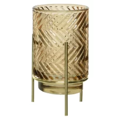 Teelichtglas - Ca. 9 X 15,5 Cm - 1 Stück - Braun -Keeeper Store 230015 8720093381238 kaemingk teelichthalter auf fuss 01