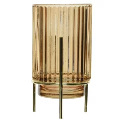 Teelichtglas - Ca. 9 X 15,5 Cm - 1 Stück - Braun -Keeeper Store 230015 8720093381238 kaemingk teelichthalter auf fuss 02