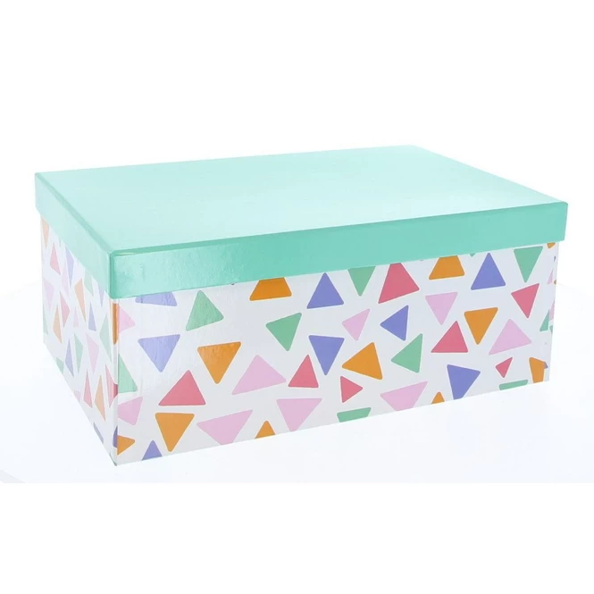 Geschenkbox - M - Dreiecke Mint - Aus Papier - Ca. 24 X 15,5 X 9,5 Cm 1 Geschenkbox - M - Dreiecke Mint - Aus Papier - Ca. 24 X 15,5 X 9,5 Cm