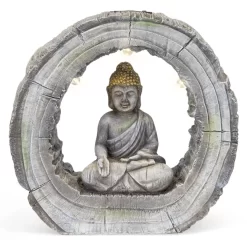 LED-Buddha - Aus Magnesia - Ca. 40 X 14 X 39 Cm