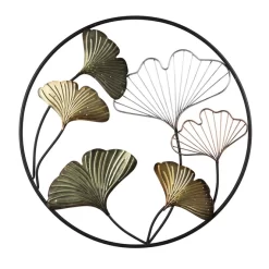 Wandbild - Gingkoblätter - Aus Metall - Ca. 60,5 X 1,5 X 60,5 Cm