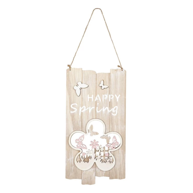 Dekohänger - Happy Spring - Aus Holz - Ca. 15 X 0,5 X 29,5 Cm 1 Dekohänger - Happy Spring - Aus Holz - Ca. 15 X 0,5 X 29,5 Cm