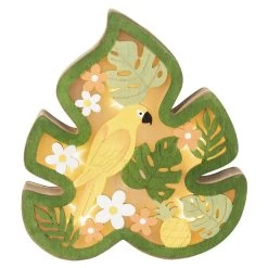 LED-Blatt - Aus Holz - Ca. 18 X 2,5 X 20 Cm