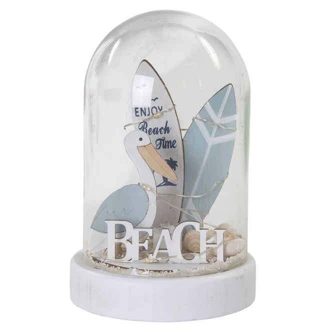 LED-Dekoglocke - Möwe - Aus Glas - Ca. 9,5 X 15 Cm 1 LED-Dekoglocke - Möwe - Aus Glas - Ca. 9,5 X 15 Cm