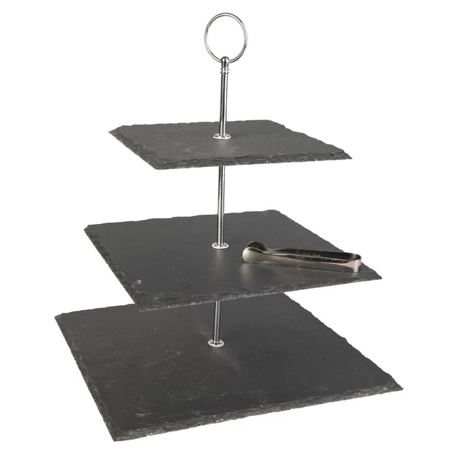 Etagere - Aus Schiefer - Ca. 28 X 28 X 35 Cm 1 Etagere - Aus Schiefer - Ca. 28 X 28 X 35 Cm