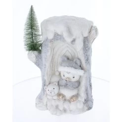 Pinguin In Baumstamm Mit LED - Ca. 26 X 20 X 38 Cm