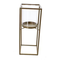 Windlicht Säule Gold/klar - Ca. 12 X 12 X 30 Cm