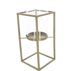 Windlicht Säule Gold/klar - Ca. 12 X 12 X 24 Cm