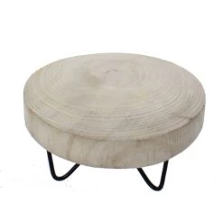 Dekoplatte - Holz Mit Metallfüßen - Ca. 24 X 13 Cm