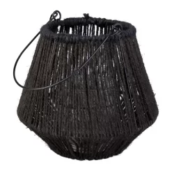Windlicht - Schwarz - Aus Jute Und Metall - Ca. 15 X 20/36 Cm -Keeeper Store 239835 4016096442941 mica living windlicht schwarz 01