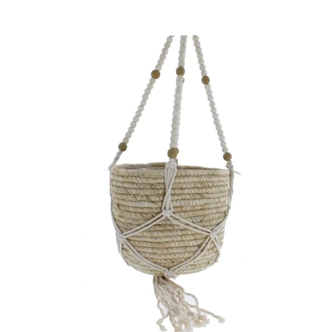 Blumenampel - Aus Textil Und Naturmaterialien - Ca. 18 X 80 Cm 1 Blumenampel - Aus Textil Und Naturmaterialien - Ca. 18 X 80 Cm