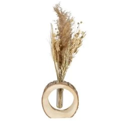 Baumring Mit Vase - Aus Holz - Ca. 14 Cm