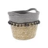 Korb Braun/grau - Aus Stroh Und Papierseil - Ca. 25/34x20 Cm