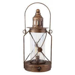 LED-Laterne - Aus Glas - Ca. 12,5 X 27,5 Cm