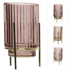 Teelichtglas - Ca. 9 X 15,5 Cm - Rosa - 1 Stück -Keeeper Store 240914 0