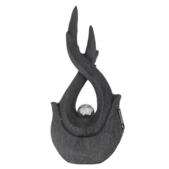 Dekoobjekt Mit Solar LED - Aus Magnesia - Ca. 26 X 15,5 X 55 Cm