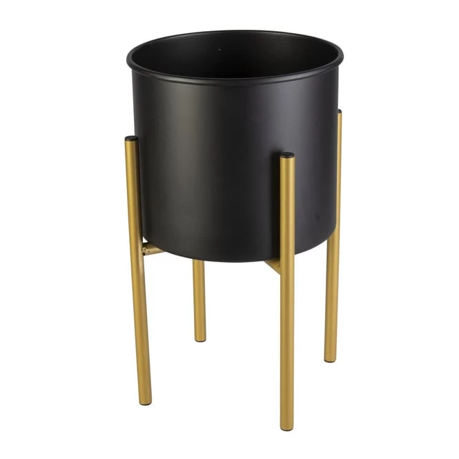 Pflanztopf Mit Ständer - Aus Metall - øxH: Ca. 22 X 35 Cm 1 Pflanztopf Mit Ständer - Aus Metall - øxH: Ca. 22 X 35 Cm