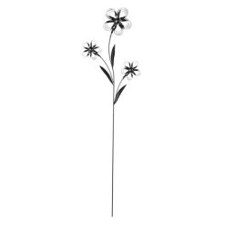 Gartenstecker - Blumen - Schwarz - Aus Metall - Ca. 110 X 31 Cm
