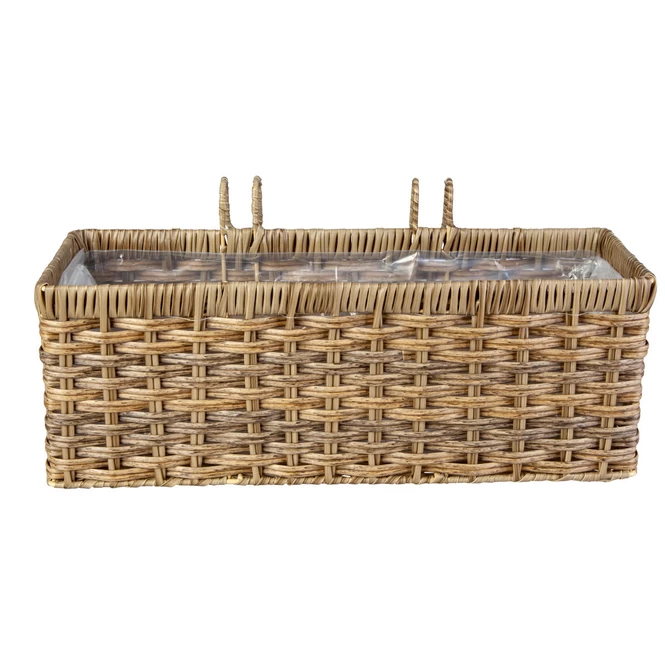 Hängepflanzkorb - Grau/braun - Aus Kunststoffrattan - Ca. 39 X 14 X 14 Cm 2 Hängepflanzkorb - Grau/braun - Aus Kunststoffrattan - Ca. 39 X 14 X 14 Cm – Bild 2