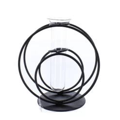 Vase - Reagenzgläser In Ständer - Aus Metall Und Glas - Ca. 12,5 X 8 X 13,5 Cm