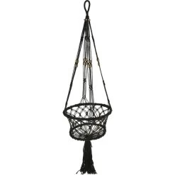 Blumenampel - Makramee - Ca. 30 X 30 X 45 Cm - Schwarz