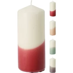 Stumpenkerze - Höhe Ca. 14 Cm - Zweifarbig - 1 Stück