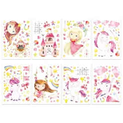 Wandtattoo - Einhorn - Set 2 -Keeeper Store 247024 4251450927379 papierdrachen wandtattoo einhorn set 2 01