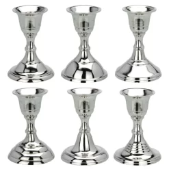 Kerzenständer - Ca. 6 X 6 X 8,8 Cm - 1 Stück - Silber