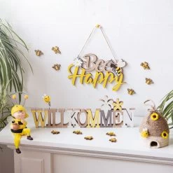 Streudeko - Bienen - Aus Holz - Ca. 3,5 Cm - 12 Stück