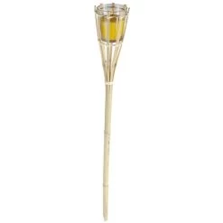 Gartenfackel - Citronella - Aus Bambus - Ca. 7,5 X 7,5 X 76 Cm - 1 Stück -Keeeper Store gelb3