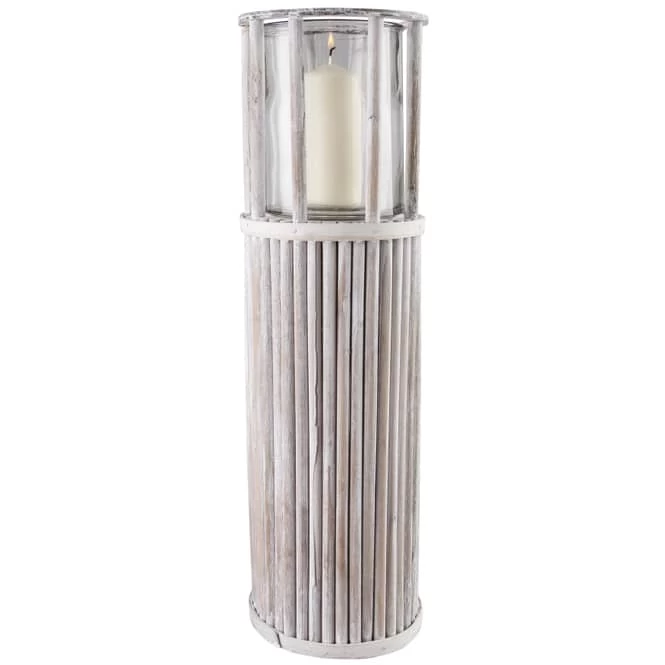 Kerzenständer - Aus Holz - Ca. 18 X 18 X 58 Cm - In Grau 2 Kerzenständer - Aus Holz - Ca. 18 X 18 X 58 Cm - In Grau – Bild 2