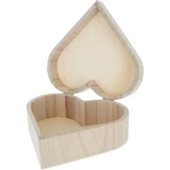 Dekokästchen - Herz - Aus Holz - Natur - 16,5 X 16 X 7 Cm