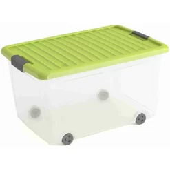 Keter KIS - Rollenbox Mit Deckel - L - Transparent/grün
